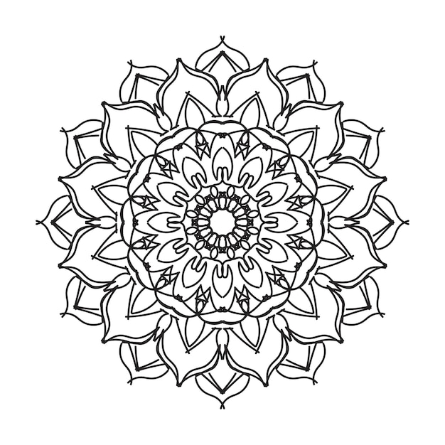 Handgetekende mandala-decoratie in etnisch oosters doodle-ornament