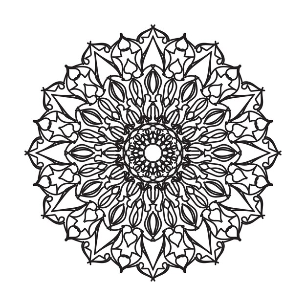 Handgetekende mandala-decoratie in etnisch oosters doodle-ornament