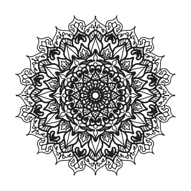 Handgetekende mandala-decoratie in etnisch oosters doodle-ornament