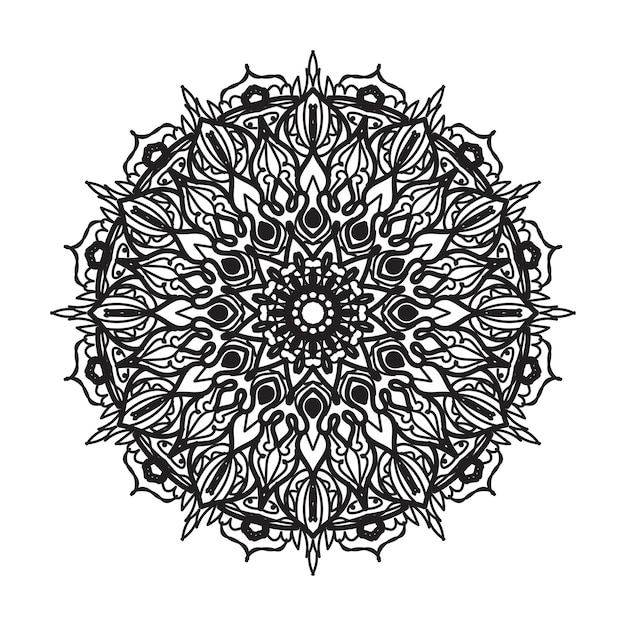 Handgetekende mandala-decoratie in etnisch oosters doodle-ornament