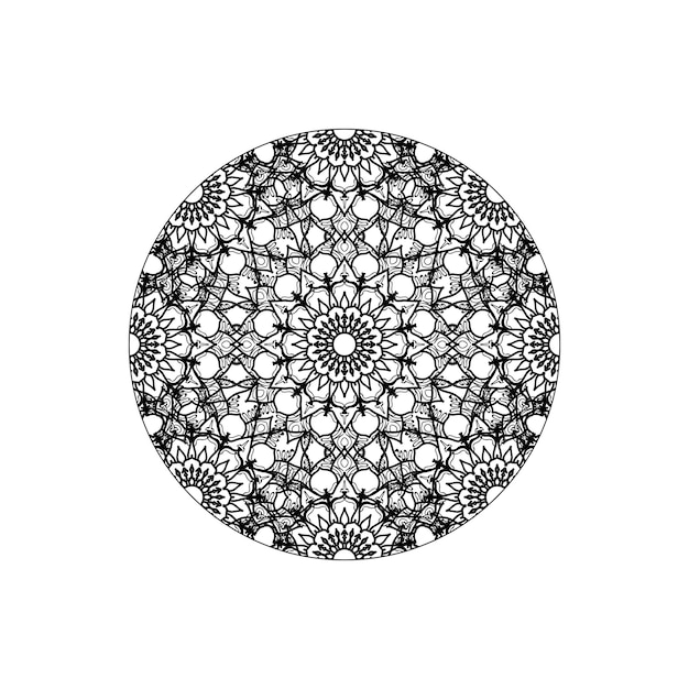 Handgetekende mandala-decoratie in etnisch oosters doodle-ornament