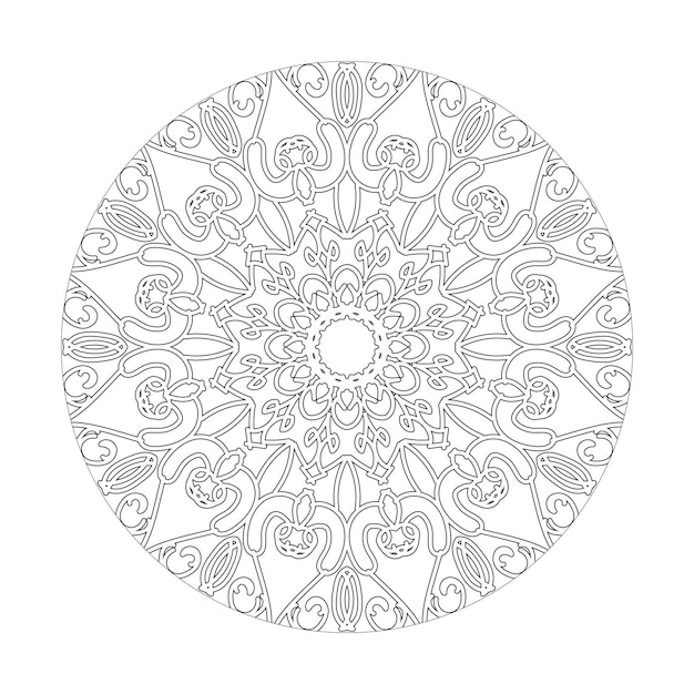 Handgetekende mandala-decoratie in etnisch oosters doodle-ornament