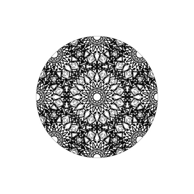 Handgetekende mandala-decoratie in etnisch oosters doodle-ornament