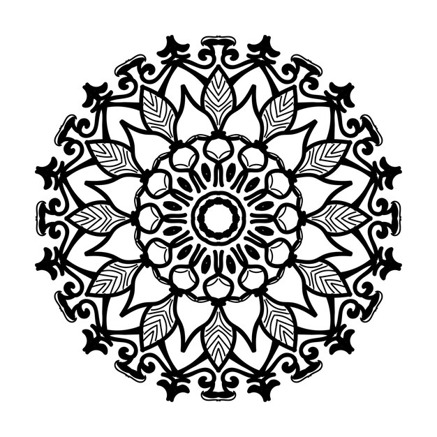 Handgetekende mandala-decoratie in etnisch oosters doodle-ornament