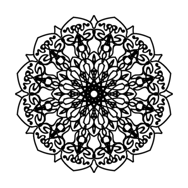 Handgetekende mandala-decoratie in etnisch oosters doodle-ornament