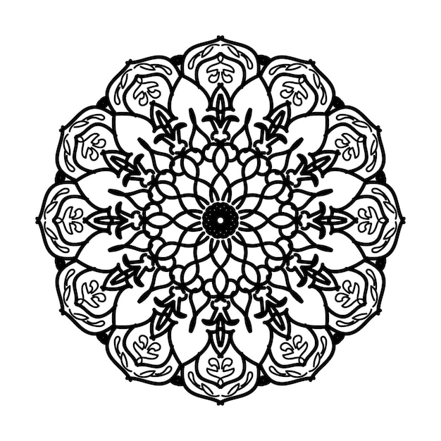 Handgetekende mandala-decoratie in etnisch oosters doodle-ornament