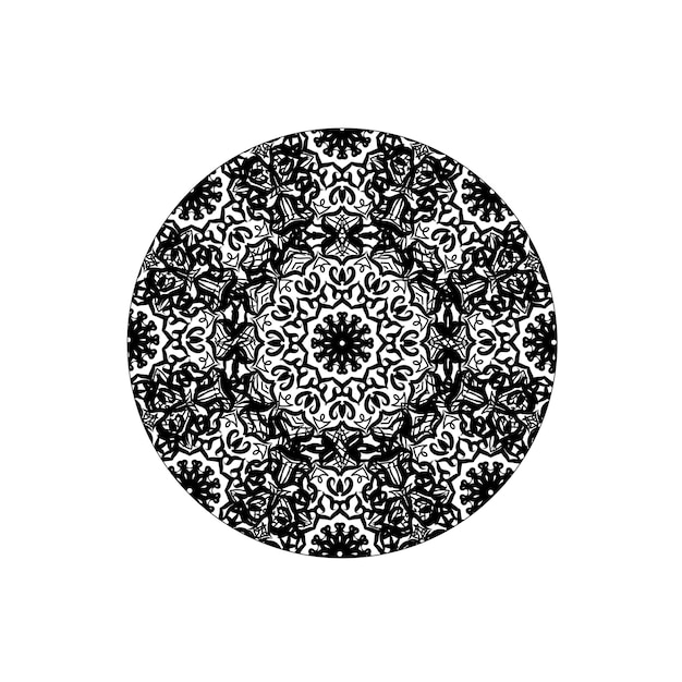 Handgetekende mandala-decoratie in etnisch oosters doodle-ornament