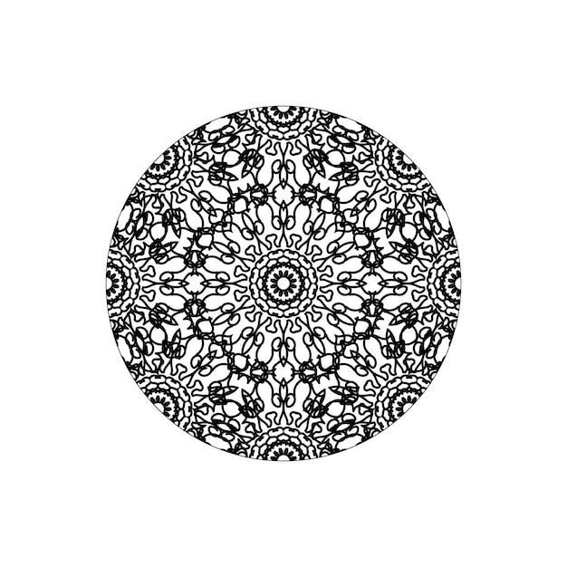 Handgetekende mandala-decoratie in etnisch oosters doodle-ornament