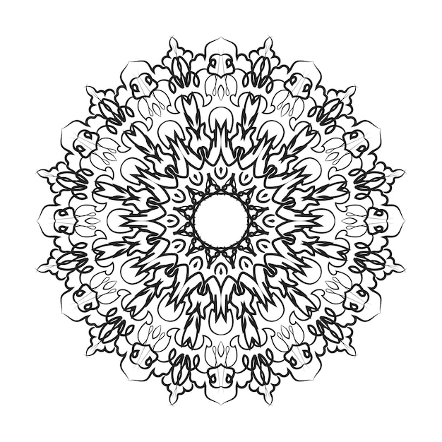 Handgetekende mandala-decoratie in etnisch oosters doodle-ornament