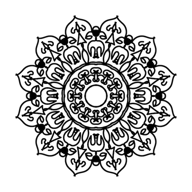 Handgetekende mandala-decoratie in etnisch oosters doodle-ornament