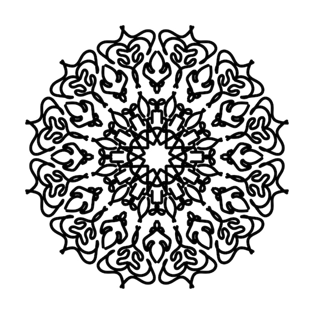 Handgetekende mandala-decoratie in etnisch oosters doodle-ornament