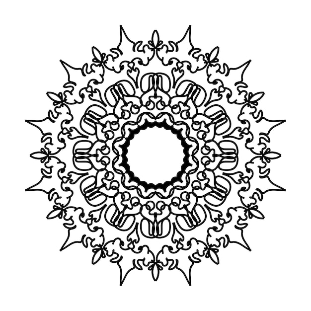 Handgetekende mandala-decoratie in etnisch oosters doodle-ornament