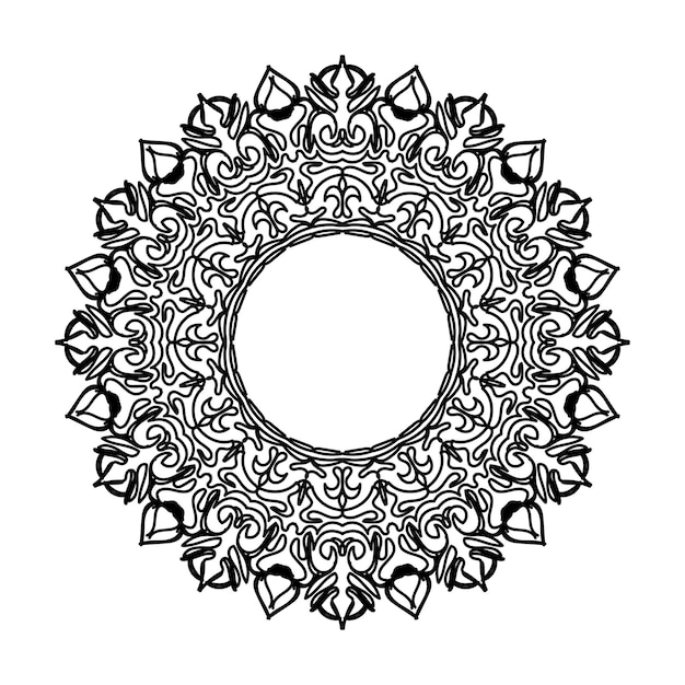 Handgetekende mandala-decoratie in etnisch oosters doodle-ornament