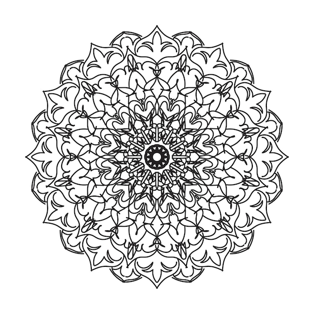 Handgetekende mandala-decoratie in etnisch oosters doodle-ornament