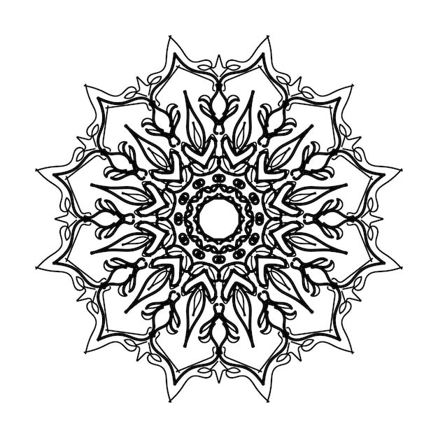 Handgetekende mandala-decoratie in etnisch oosters doodle-ornament