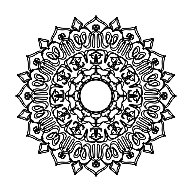 Handgetekende mandala-decoratie in etnisch oosters doodle-ornament