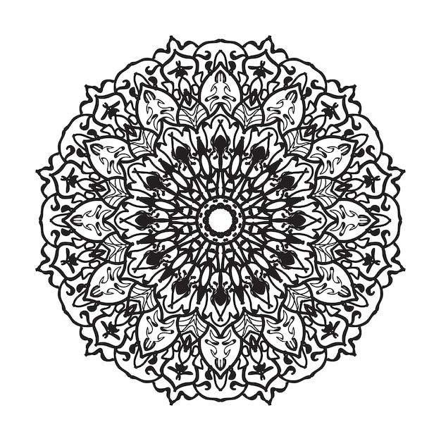 Handgetekende mandala-decoratie in etnisch oosters doodle-ornament