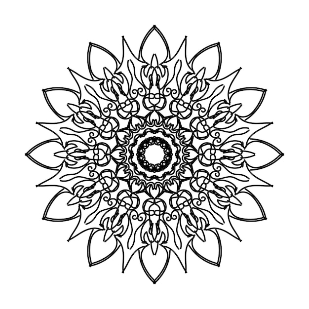 Handgetekende mandala-decoratie in etnisch oosters doodle-ornament