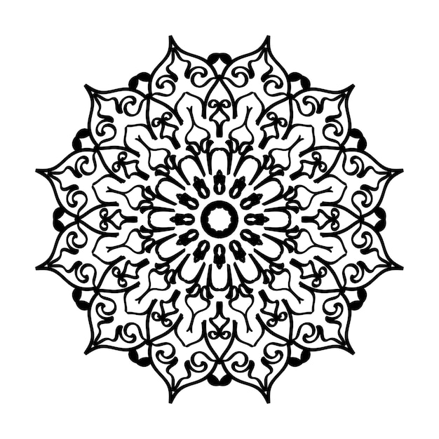 Handgetekende mandala-decoratie in etnisch oosters doodle-ornament