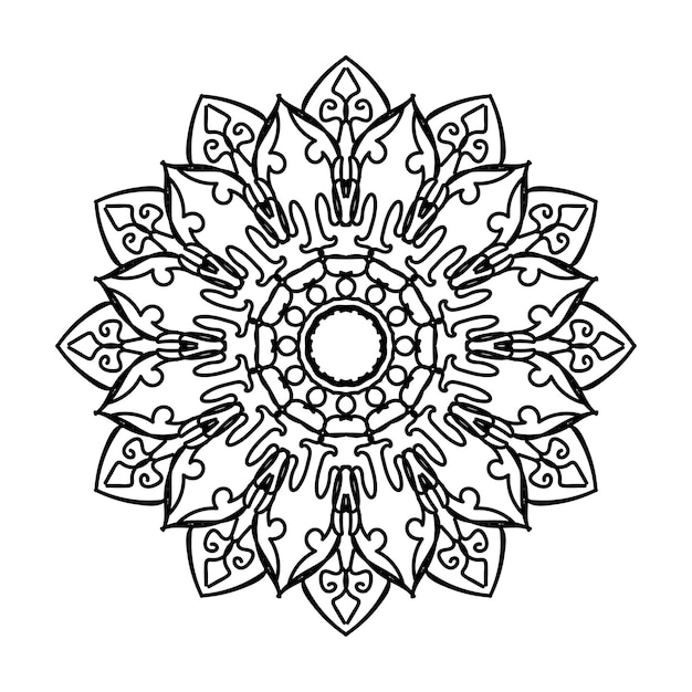 Handgetekende mandala-decoratie in etnisch oosters doodle-ornament