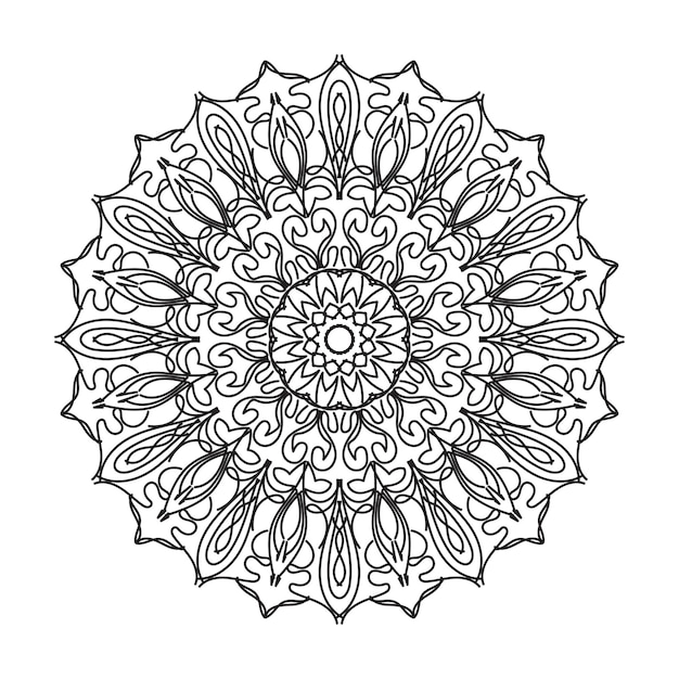 Handgetekende mandala-decoratie in etnisch oosters doodle-ornament