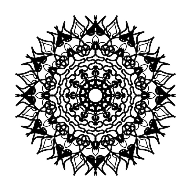 Handgetekende mandala-decoratie in etnisch oosters doodle-ornament