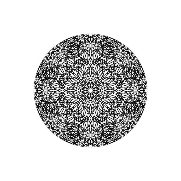 Handgetekende mandala-decoratie in etnisch oosters doodle-ornament