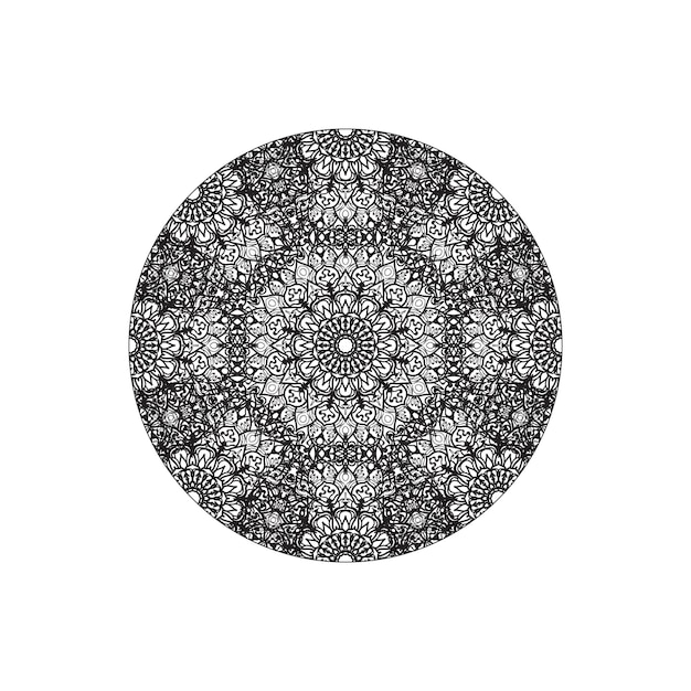 Handgetekende mandala-decoratie in etnisch oosters doodle-ornament