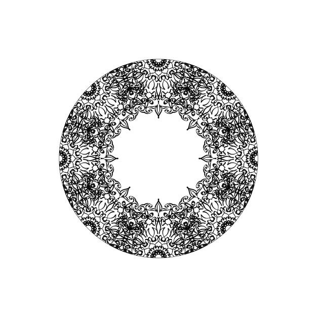 Handgetekende mandala-decoratie in etnisch oosters doodle-ornament