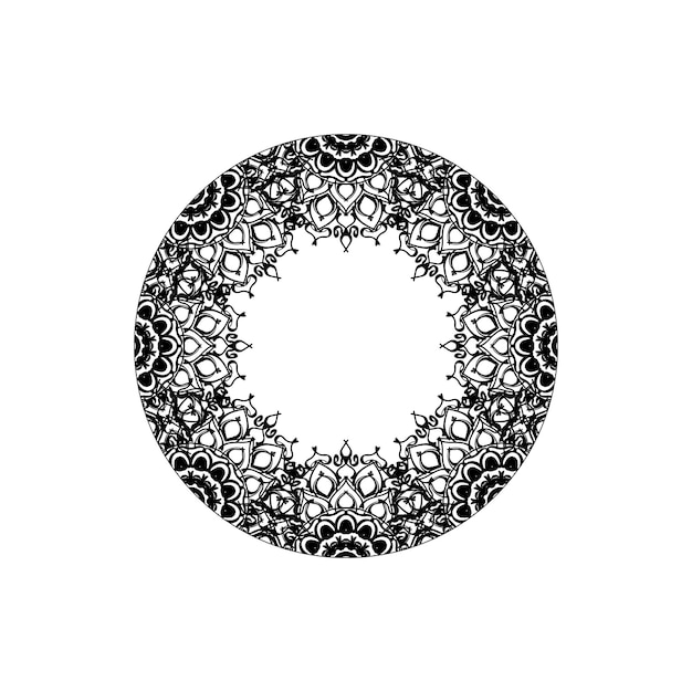 Handgetekende mandala-decoratie in etnisch oosters doodle-ornament