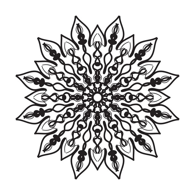 Handgetekende mandala-decoratie in etnisch oosters doodle-ornament