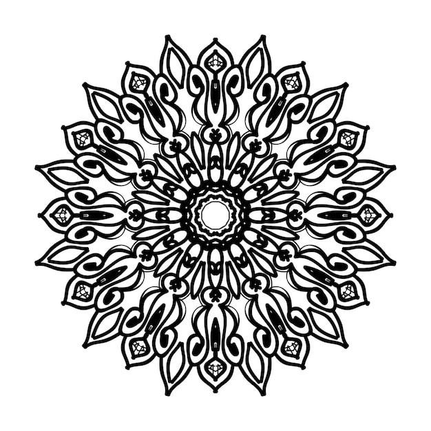 Handgetekende mandala-decoratie in etnisch oosters doodle-ornament