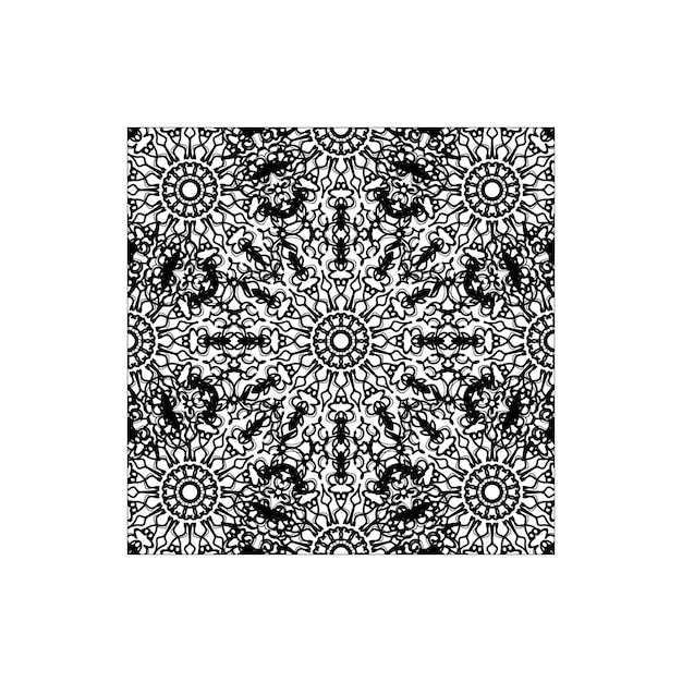 Handgetekende mandala-decoratie in etnisch oosters doodle-ornament