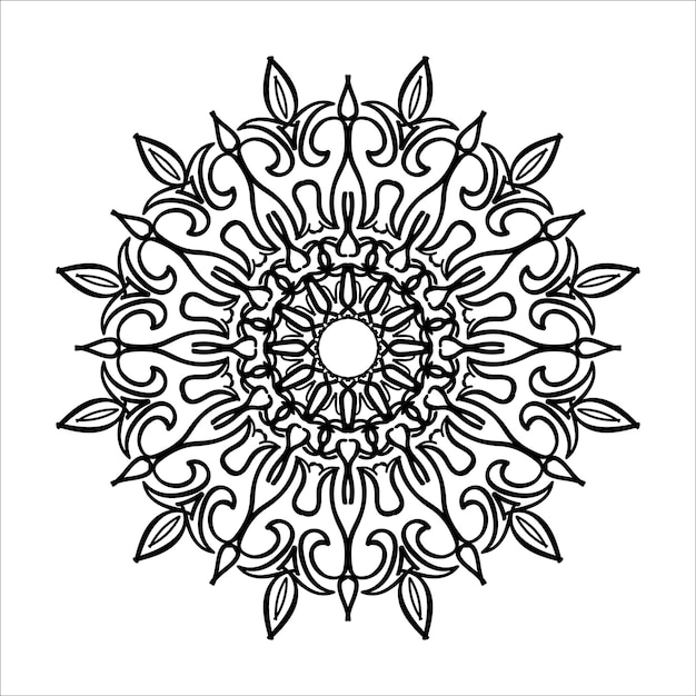 Handgetekende mandala-decoratie in etnisch oosters doodle-ornament