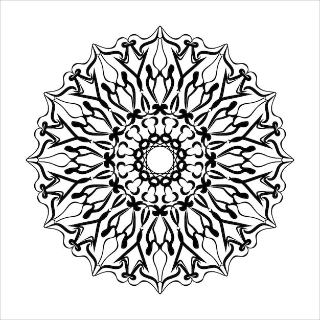 Handgetekende mandala-decoratie in etnisch oosters doodle-ornament