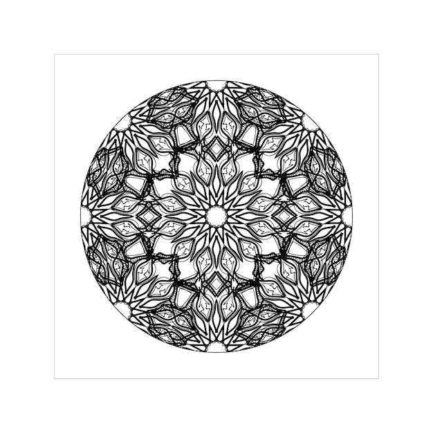 Handgetekende mandala-decoratie in etnisch oosters doodle-ornament