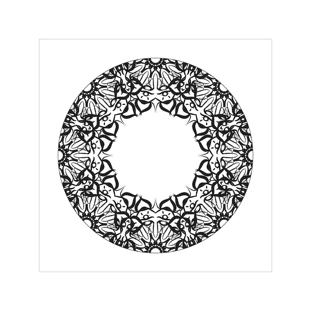 Handgetekende mandala-decoratie in etnisch oosters doodle-ornament