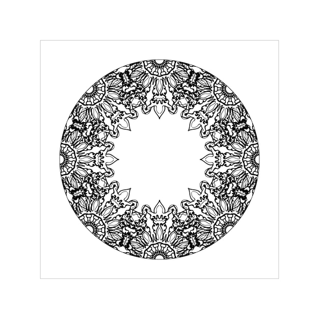 Handgetekende mandala-decoratie in etnisch oosters doodle-ornament