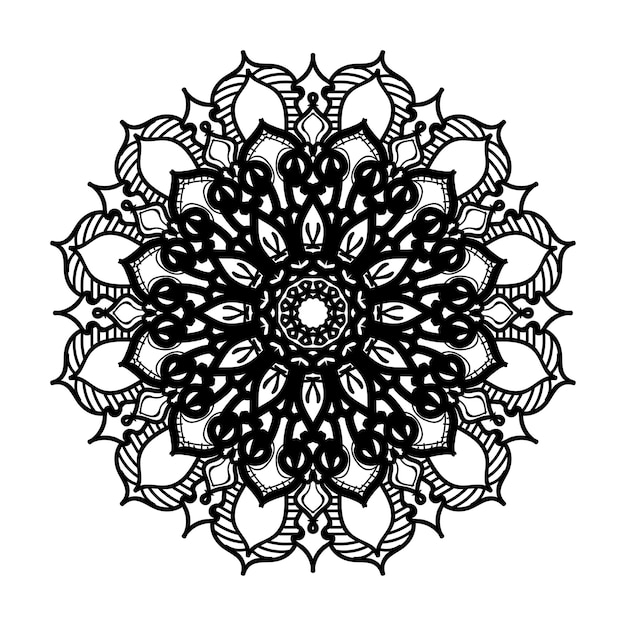 Handgetekende mandala-decoratie in etnisch oosters doodle-ornament