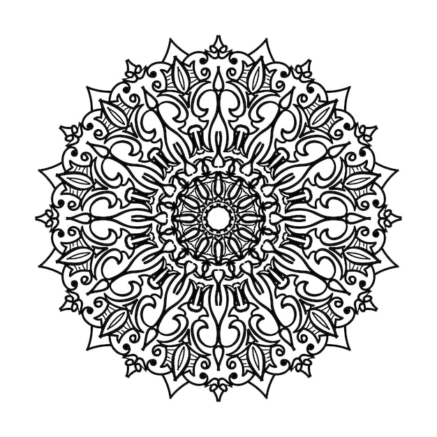 Handgetekende mandala-decoratie in etnisch oosters doodle-ornament