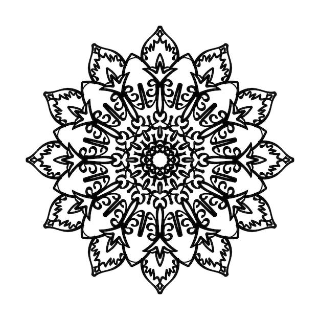 Handgetekende mandala-decoratie in etnisch oosters doodle-ornament