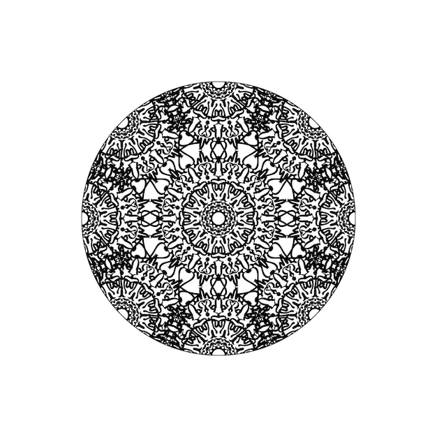 Handgetekende mandala-decoratie in etnisch oosters doodle-ornament