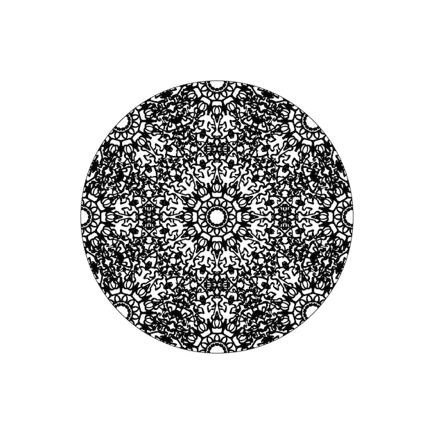 Handgetekende mandala-decoratie in etnisch oosters doodle-ornament