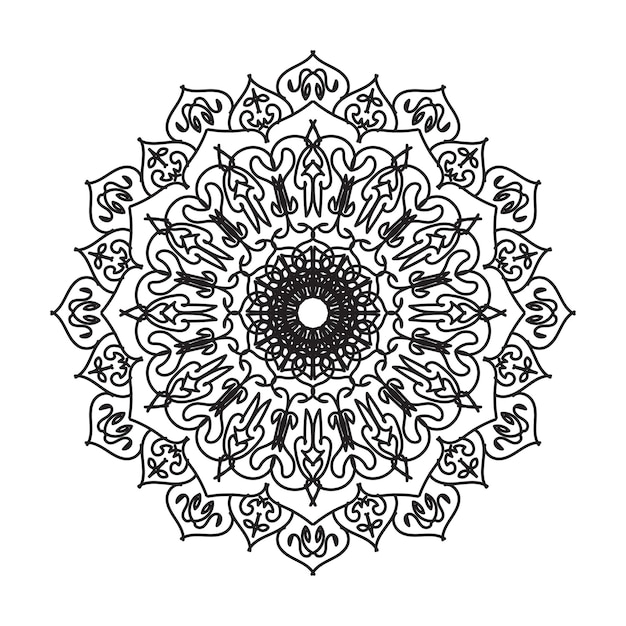 Handgetekende mandala-decoratie in etnisch oosters doodle-ornament