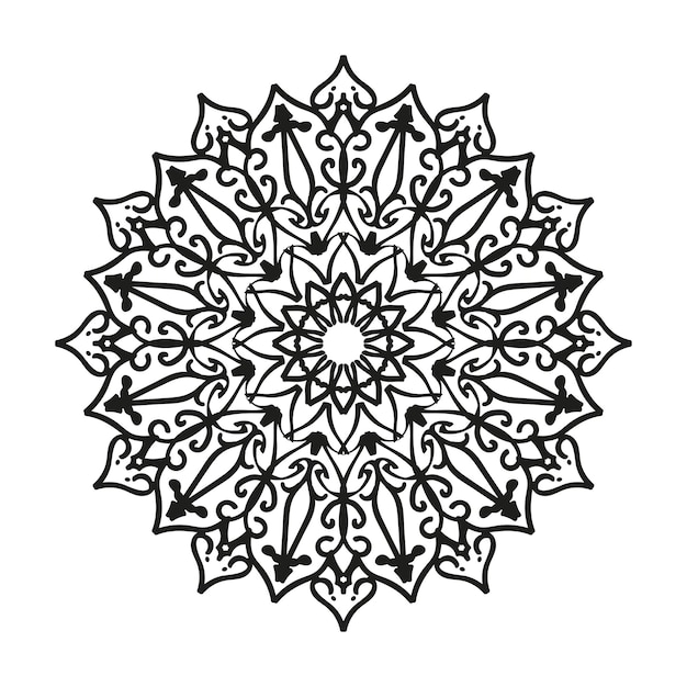 Handgetekende mandala-decoratie in etnisch oosters doodle-ornament