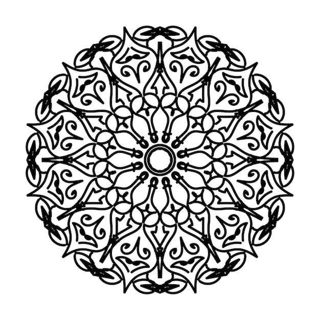 Handgetekende mandala-decoratie in etnisch oosters doodle-ornament