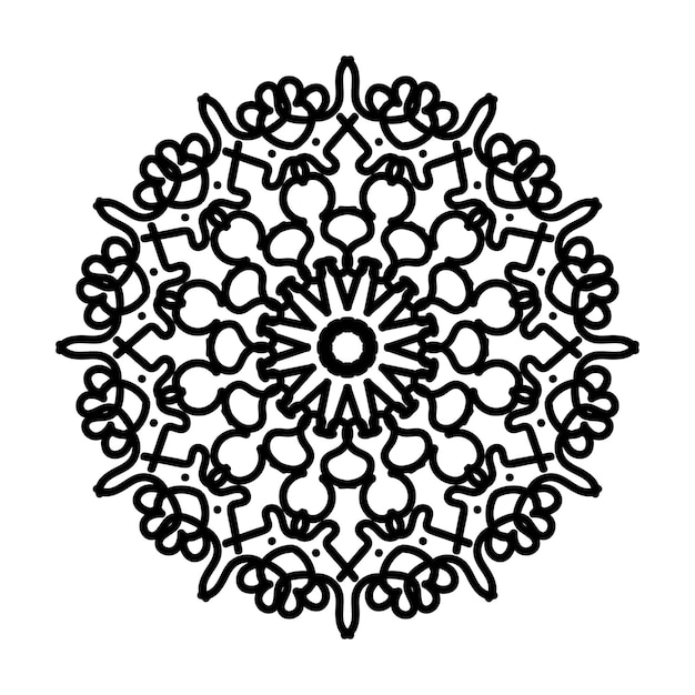 Handgetekende mandala-decoratie in etnisch oosters doodle-ornament