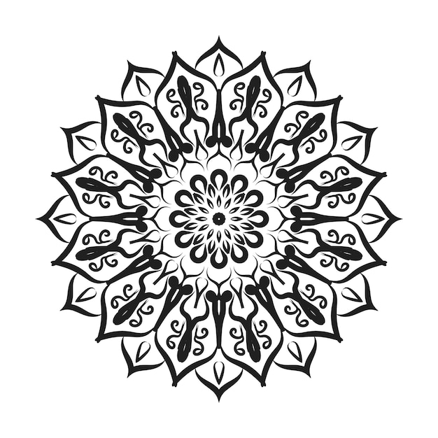 Handgetekende mandala-decoratie in etnisch oosters doodle-ornament