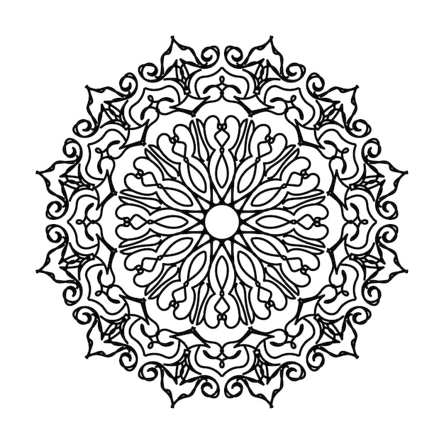 Handgetekende mandala-decoratie in etnisch oosters doodle-ornament