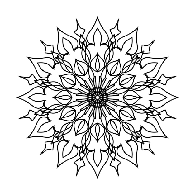 Handgetekende mandala-decoratie in etnisch oosters doodle-ornament